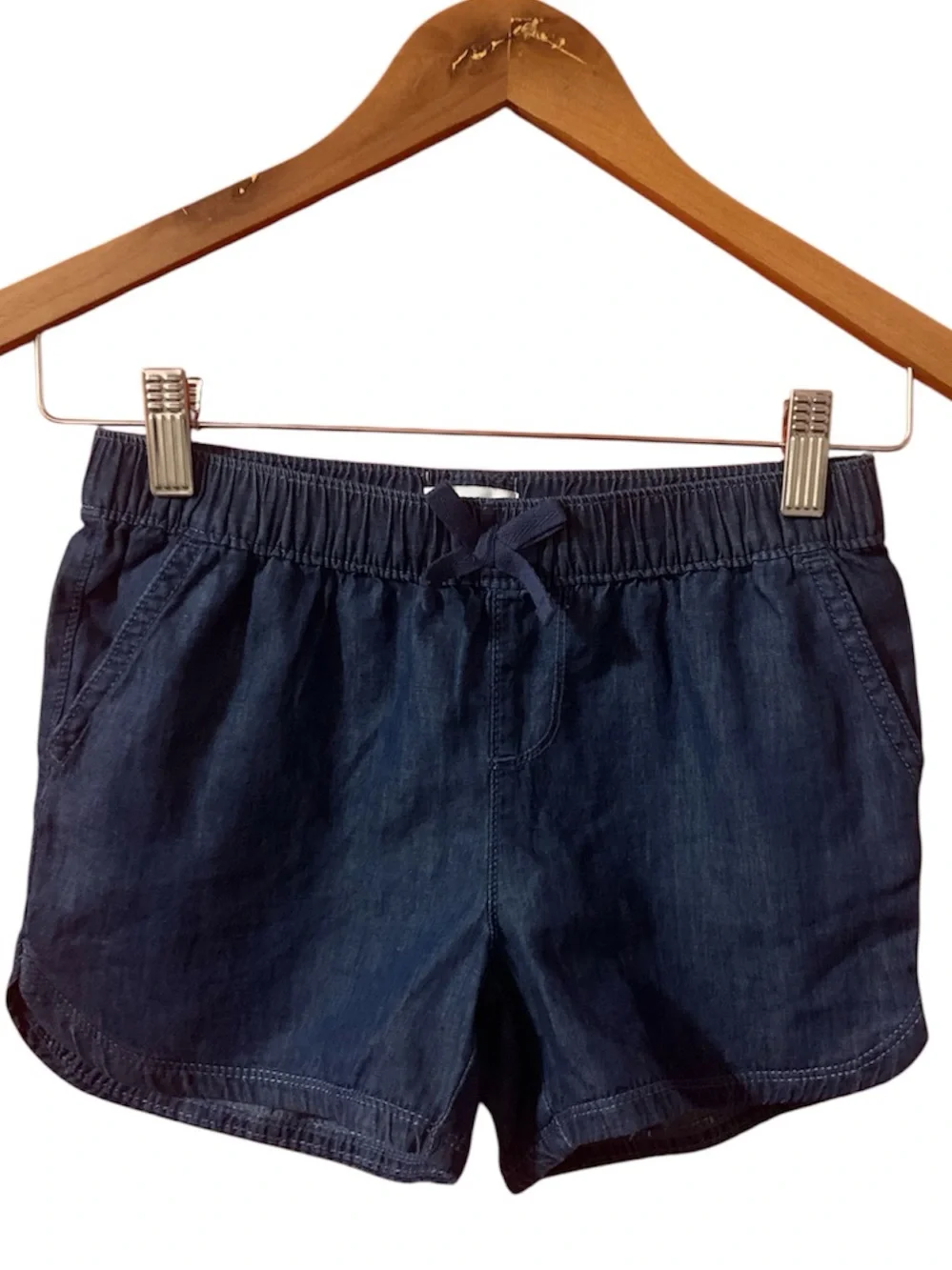 The Children's Place Navy Drawstring Denim-Style Shorts Girl 8